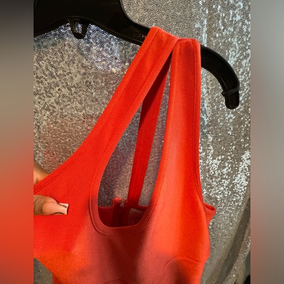 Orange One Shoulder Bandage Dress (Hervé Léger/F21) - Picture 4 of 6